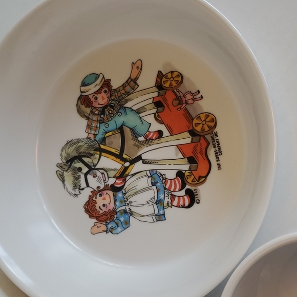 Vintage Raggedy Ann and Andy Dishes Cup & Bowl Set of 3 - Picture 4 of 15